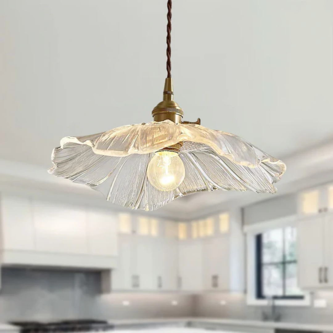 Brehn | Retro Lotus Glas Pendelleuchte