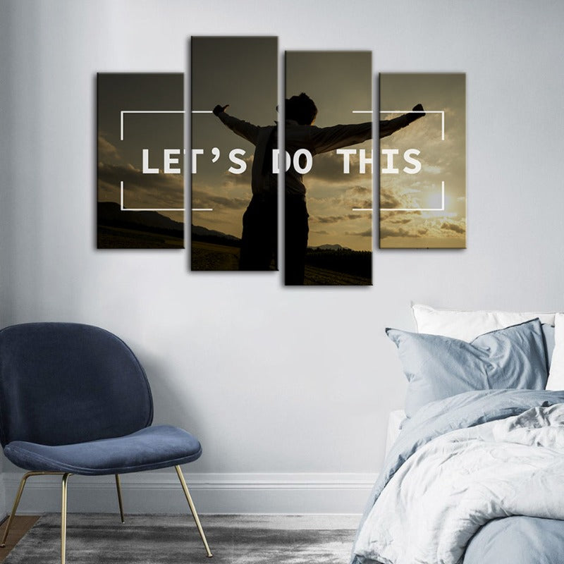 4 Stück Lass uns das machen - Leinwand Wandkunst Gemälde