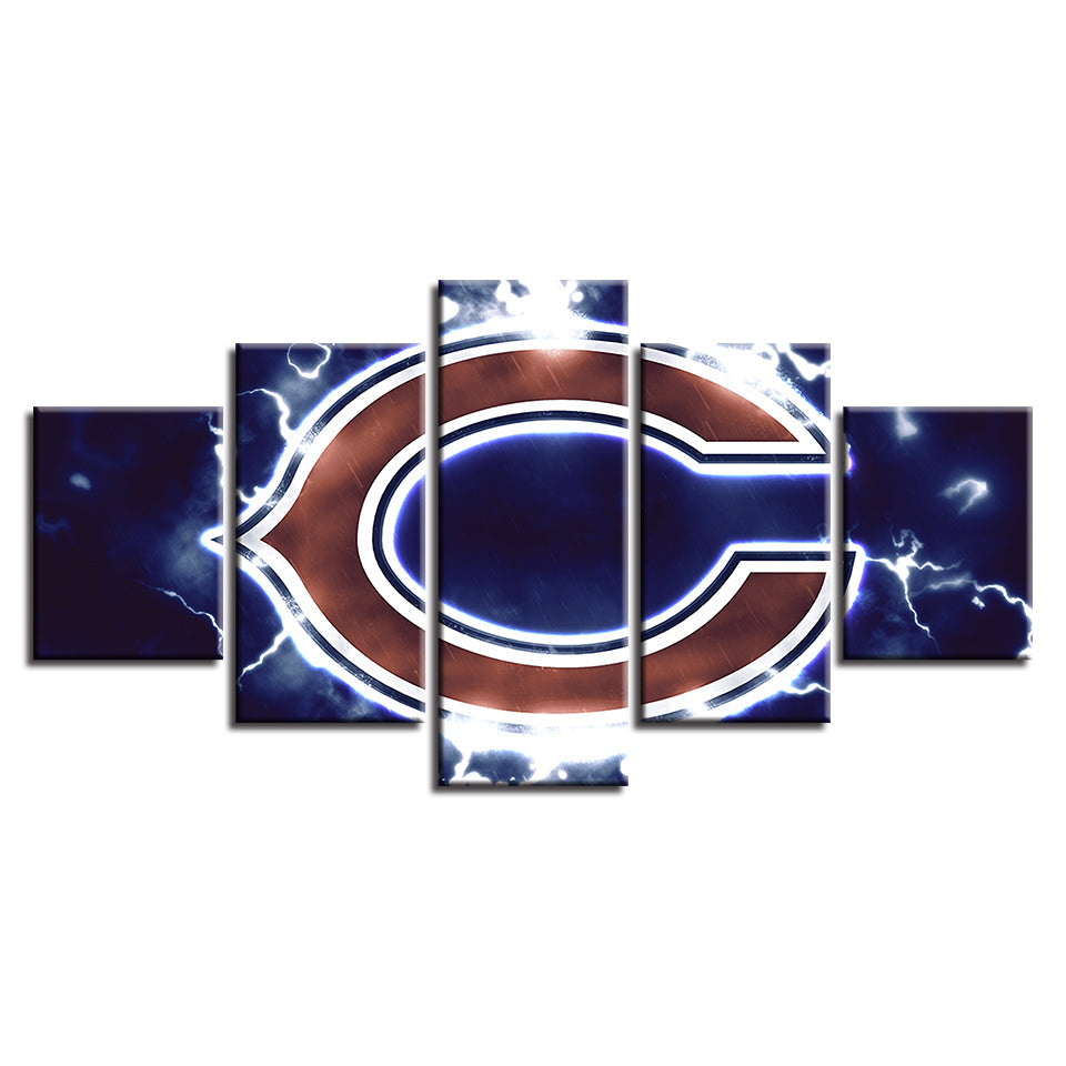 Charged Chicago Bears 5 Stücke-Canvas Wandkunst Gemälde