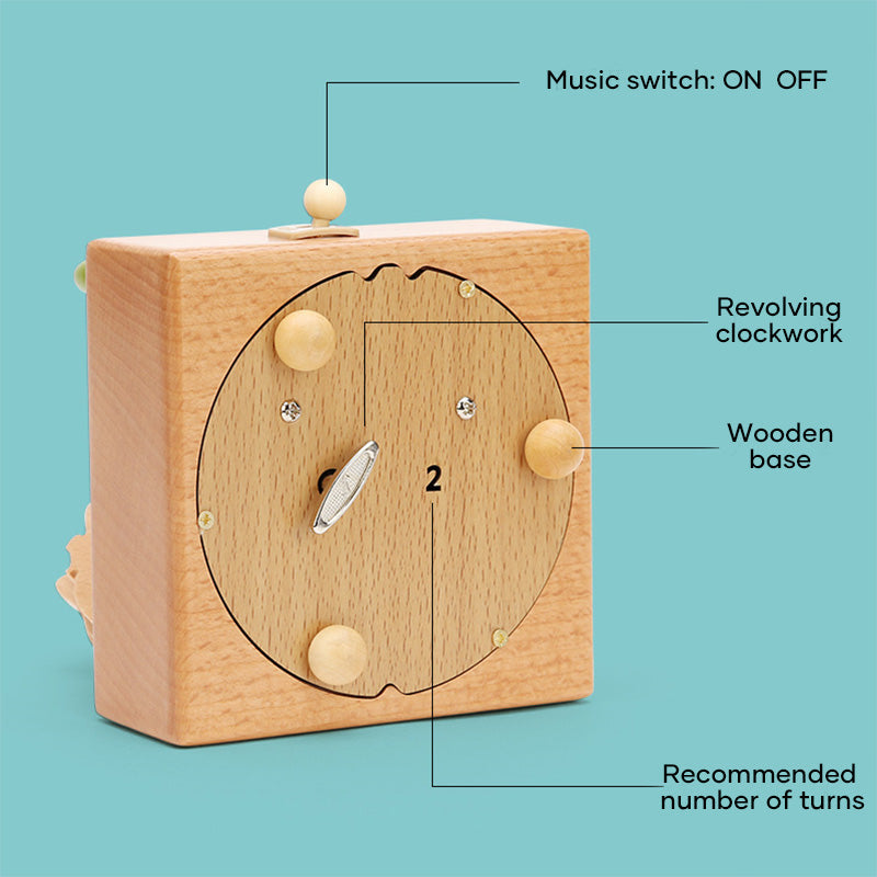 Handgefertigte drehbare Spieluhren aus Holz
