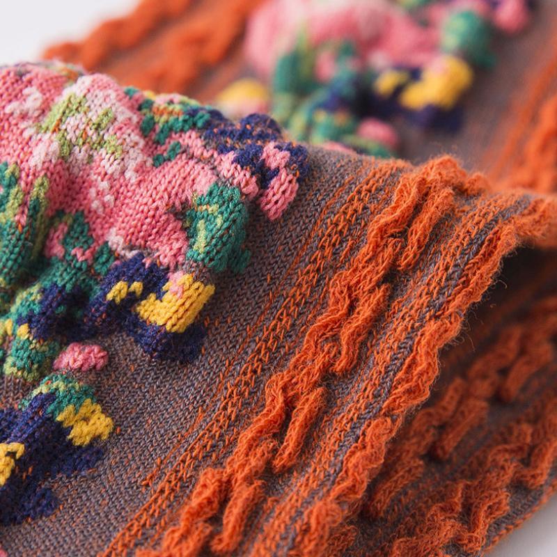 Brehn | Vintage Socken mit Blumenstickerei (5 Paar)
