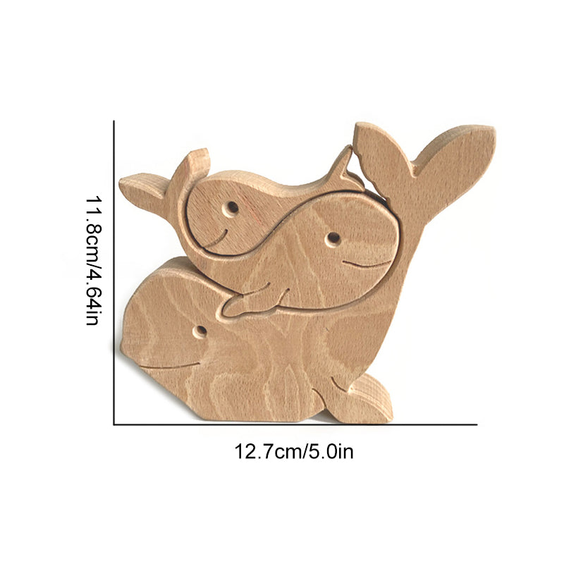 Brehn | Niedliche Tierfamilien-Ornament, Holz-Puzzle-Figur - 🎁Liebesgeschenk