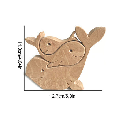 Brehn | Niedliche Tierfamilien-Ornament, Holz-Puzzle-Figur - 🎁Liebesgeschenk