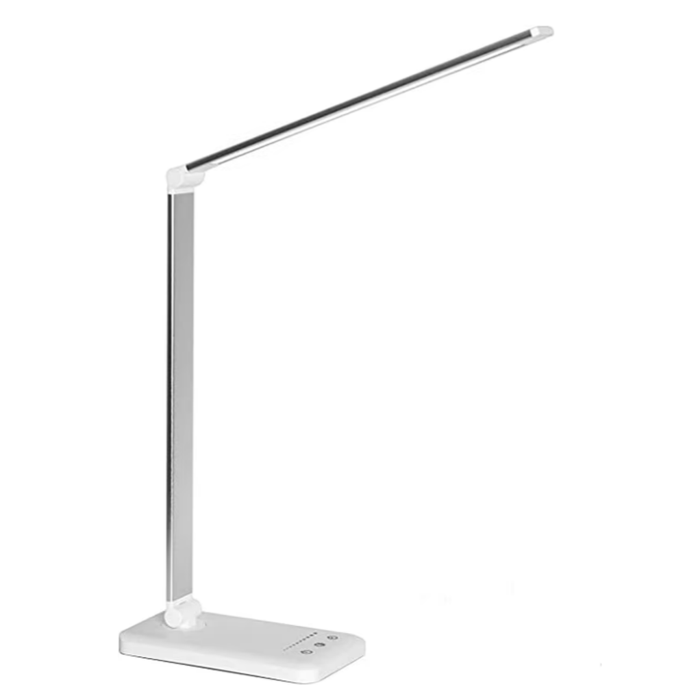 LED Tischlampe mit USB-Ladeanschluss - 5 Lichtstufen & dimmbare Helligkeit für Schreibtisch und Lesen | Brehn