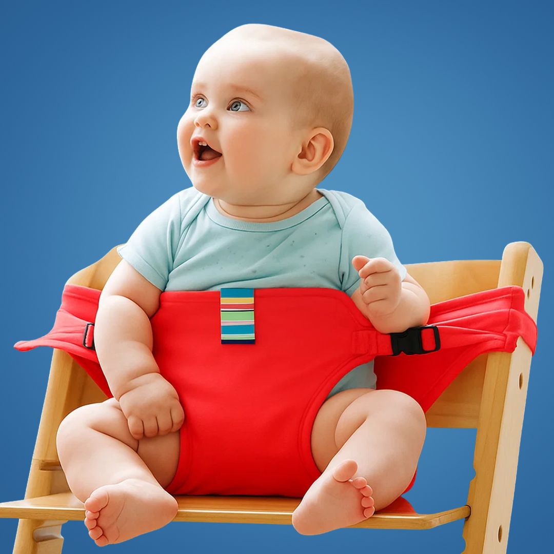 SeatGuard | Kindersitzgurt – Sicherer verstellbarer Sitz – Atmungsaktiver Baumwollstoff – Tragbare Sicherheitslösung zum Essen für reisende Eltern Brehn