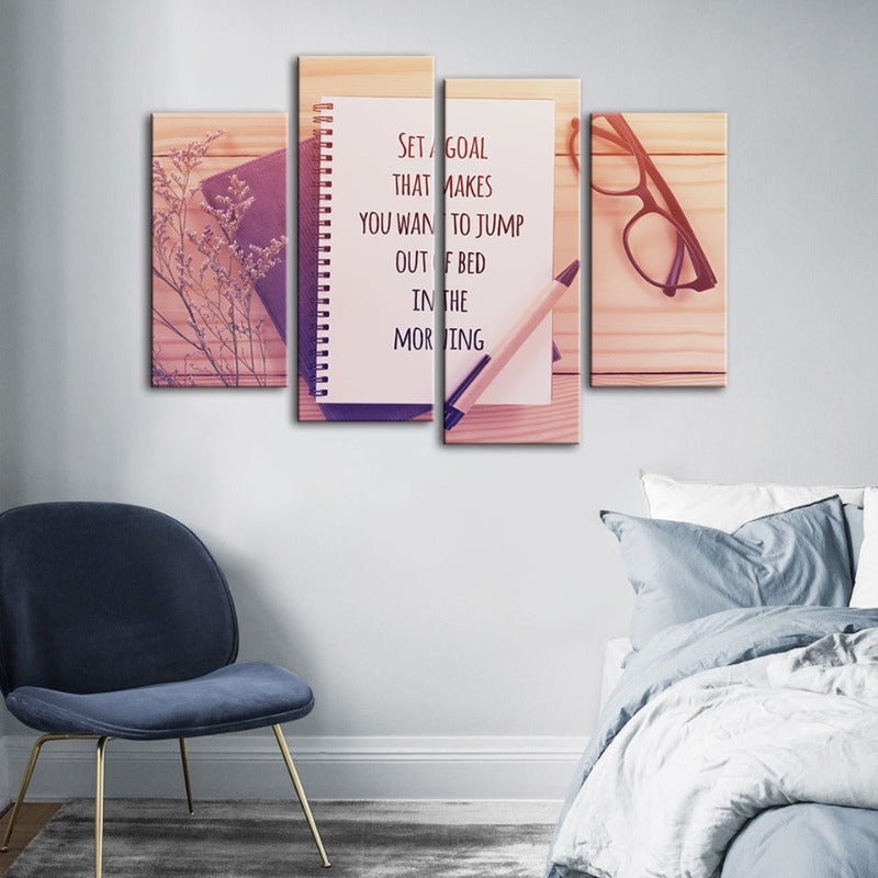 4-teiliges inspirierendes Kunstwerk - Leinwand Wandkunst Gemälde