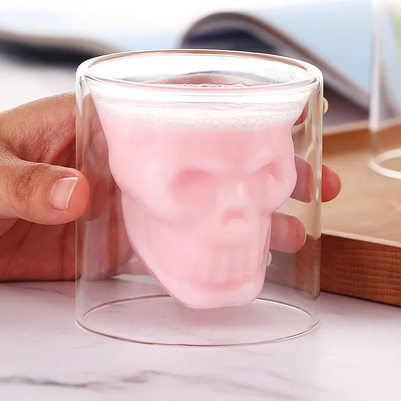 3D Skull Head DouBrehne Trinkglas