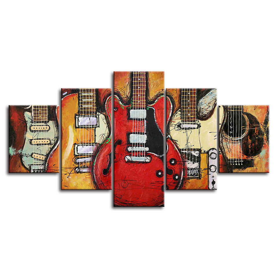 Gitarren Auf Gitarren - Leinwand Wandkunst Malerei