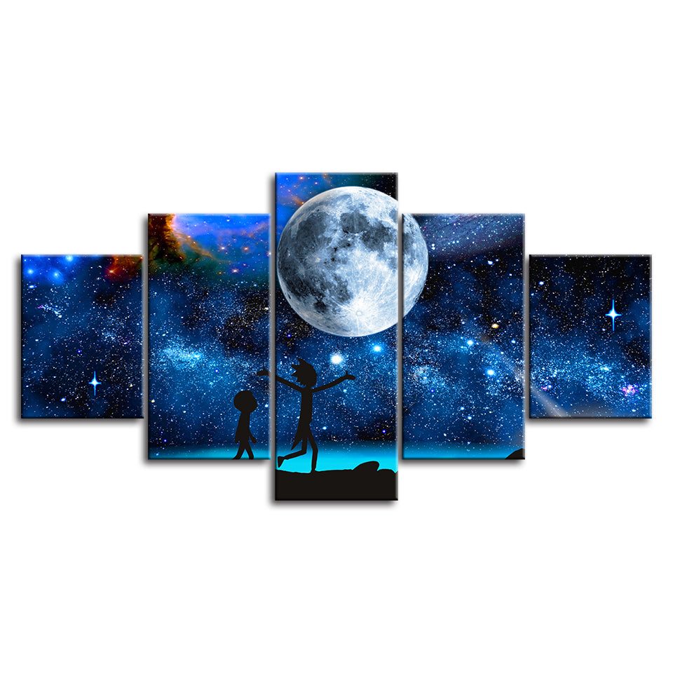 Der Mond in der Galaxie – Leinwandbild