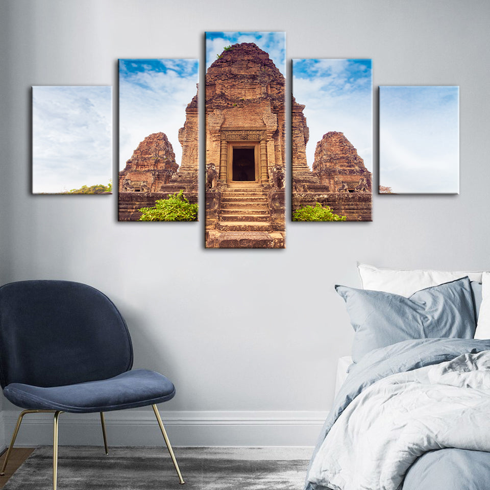 Antiker Tempel 5 Teile - Leinwand Wandkunst Gemälde