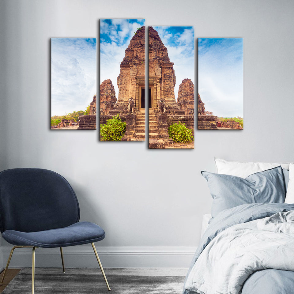 Ancient Temple 4 Stück - Leinwand Wandkunst Gemälde