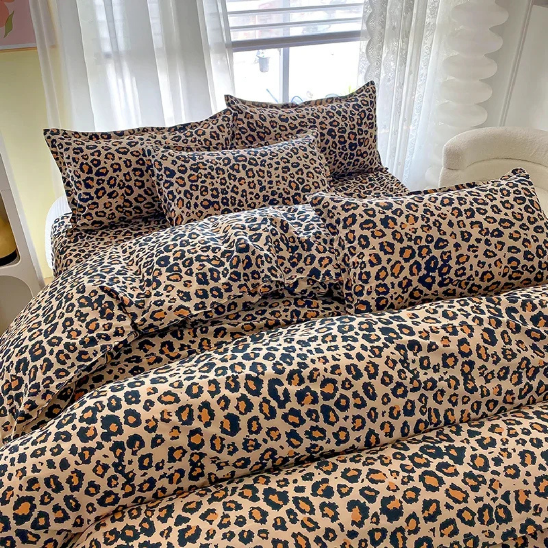 Brehn | Luxus Bettbezug mit Leopardenmuster