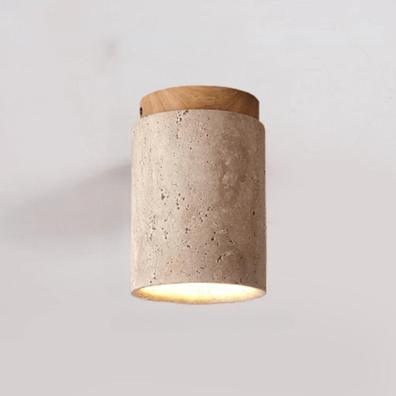 Brehn | Travertin Deckenleuchte - Raffinierte Eleganz - Sanftes Licht - Einzigartiges Design