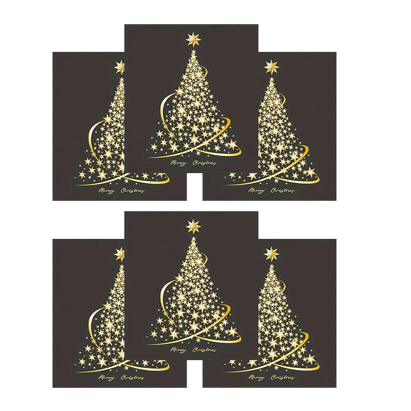Brehn | Goldene Weihnachtsbaum-Fensteraufkleber für Glas