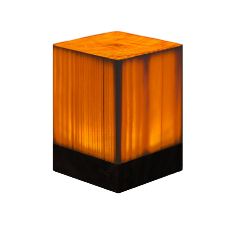 Drahtlose LED-Tischlampe mit Touch-Steuerung | Wiederaufladbarer Akku | Holzmaserung Design | Einstellbare Helligkeit | Brehn