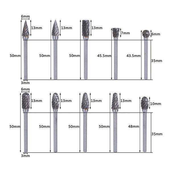 10 in 1 Wolframstahl-Schleifkopf (10PCS) | Brehn