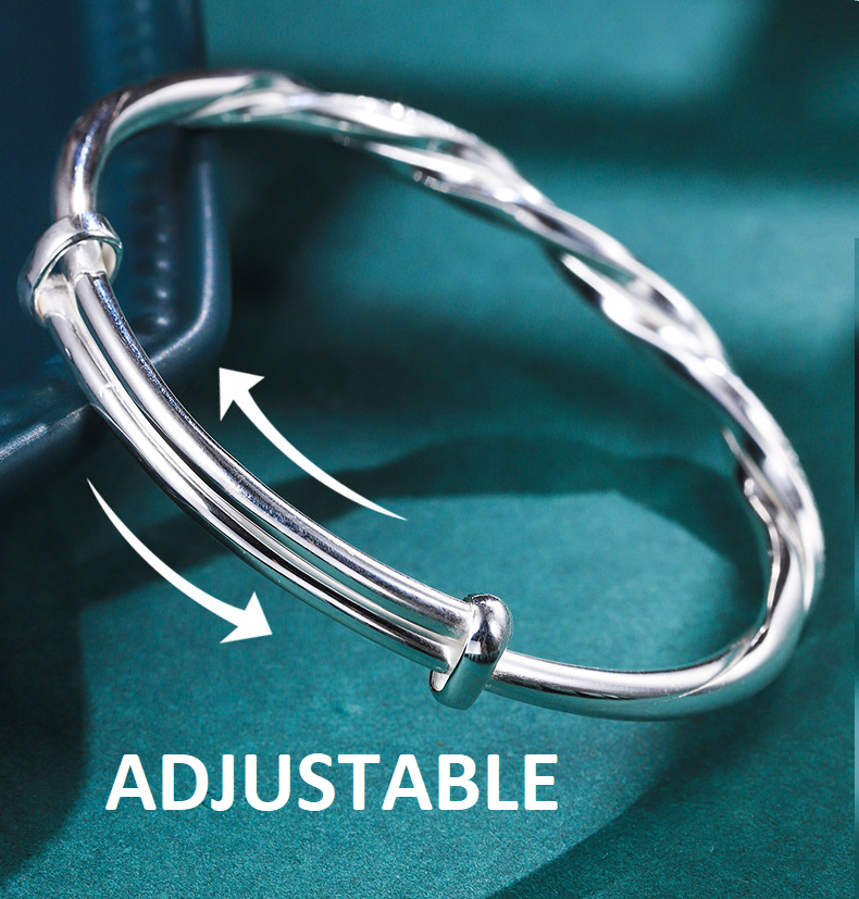 Elegante Gewebte Silberarmband