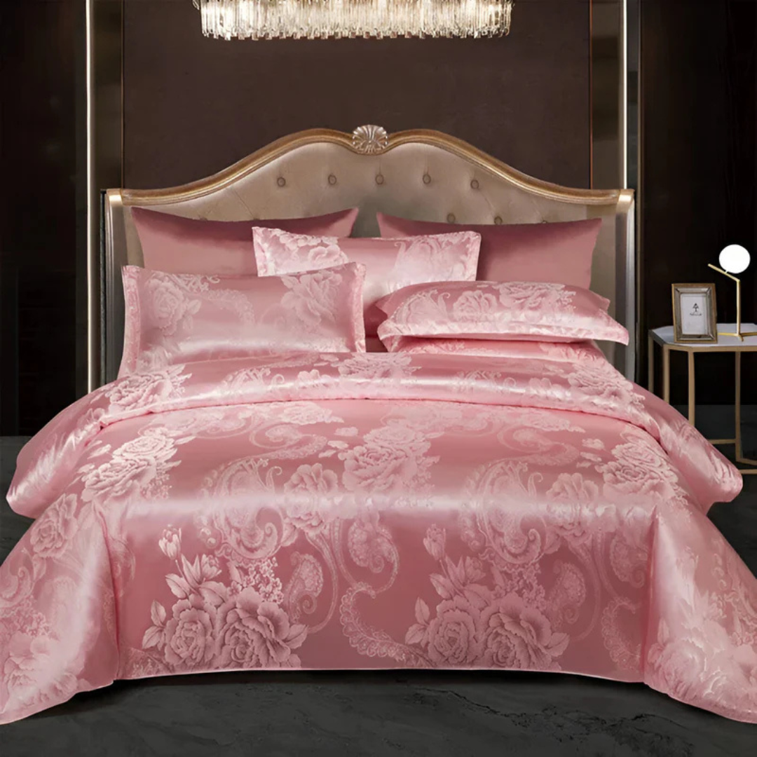 Brehn | Schönes Satin Bettbezug mit Blumenmuster