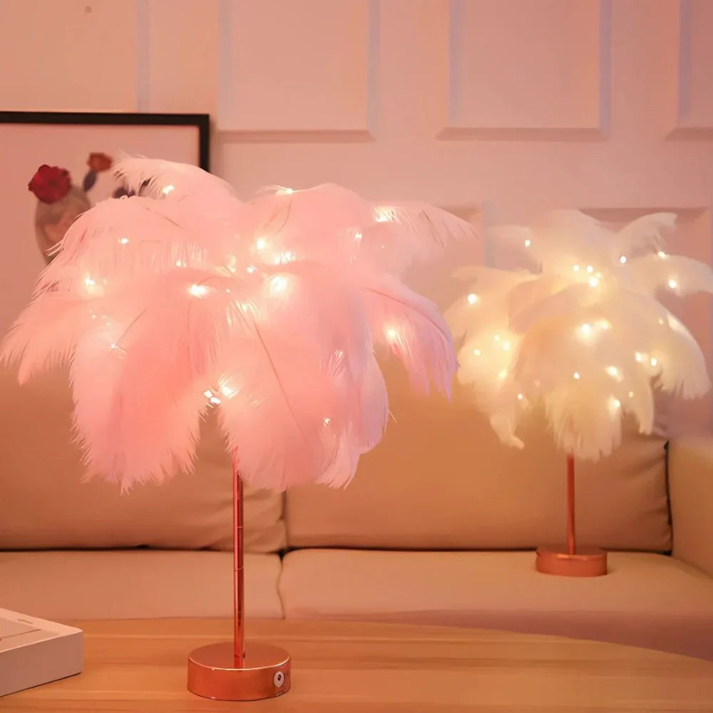 Atmosphärische Feder-Palmenbaum-Lampe - LumaPalm | Brehn