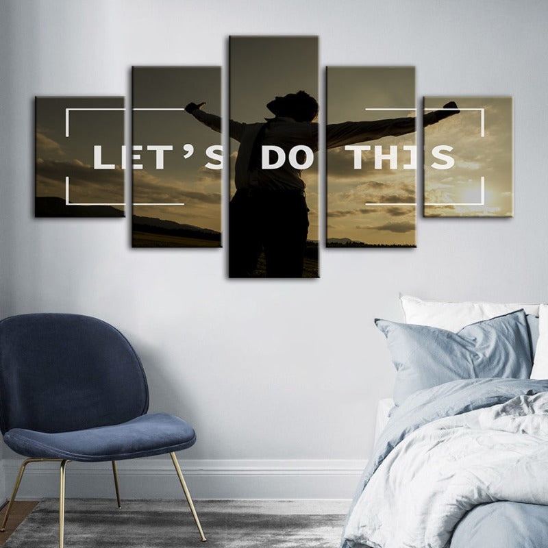 5 Stück Lass uns das machen - Leinwand Wandkunst Gemälde