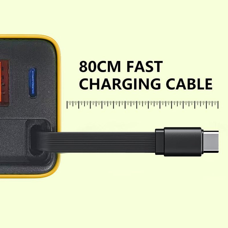 Brehn | 3 in 1 GaN Ladegerät, skalierbares 80W MAX Schnelllade-Modul mit Type-C Kabel und 2 USB-Anschlüssen