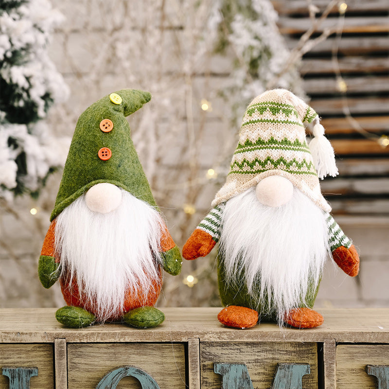 Brehn | Weihnachtsgrüne gesichtslose alte Mann-Elfenfigur