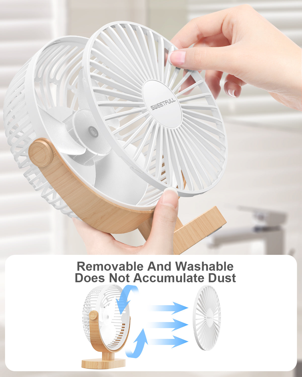 6,5 Zoll USB Kleiner Tischventilator für Zuhause Büro Auto Outdoor Reisen | Brehn