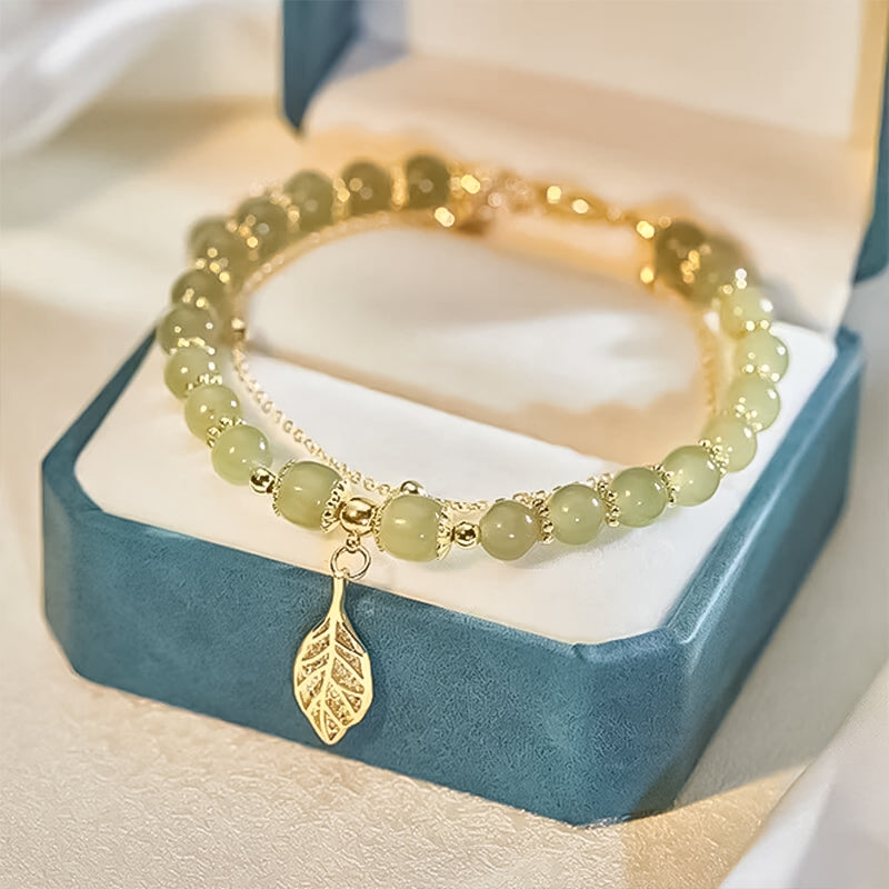 Brehn | Hetian Jade Blattgold Armband