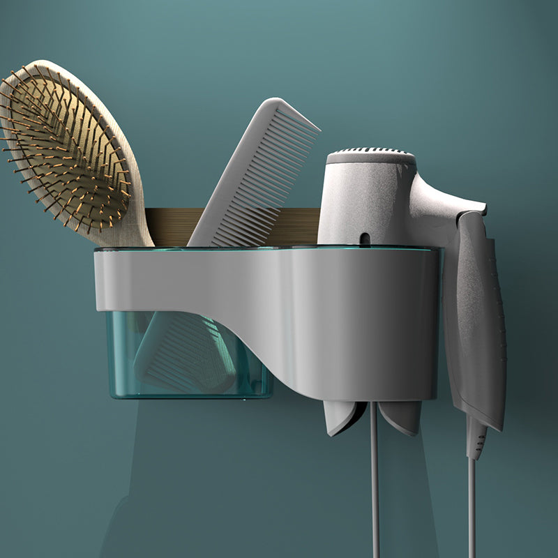 Brehn | Punch-Free Badezimmer Haartrockner Wandregal mit Kamm, Rasiererhaltern, zur Aufbewahrung von Toiletten-Badezimmerartikeln