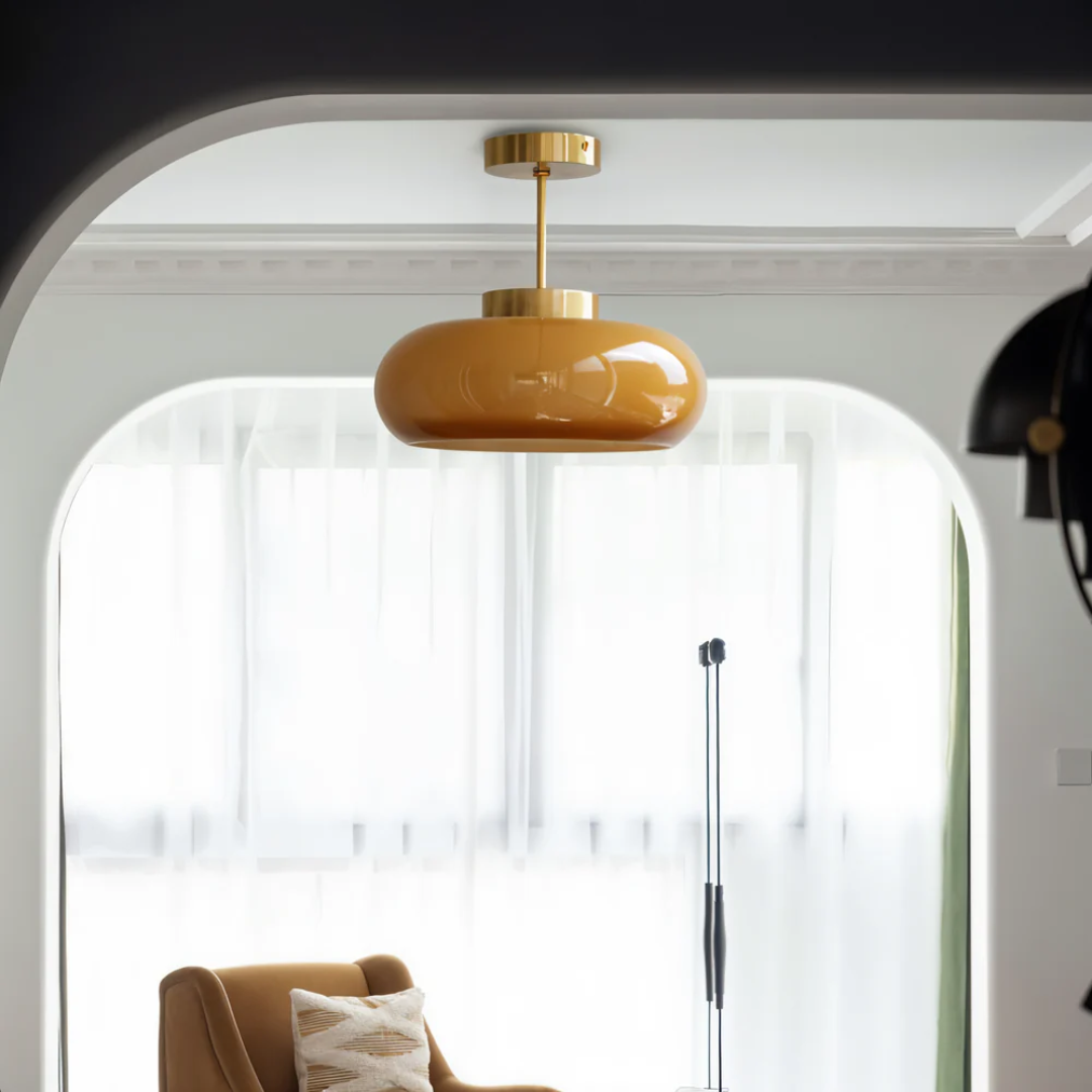 Brehn | Vintage Gelbe Deckenlampe