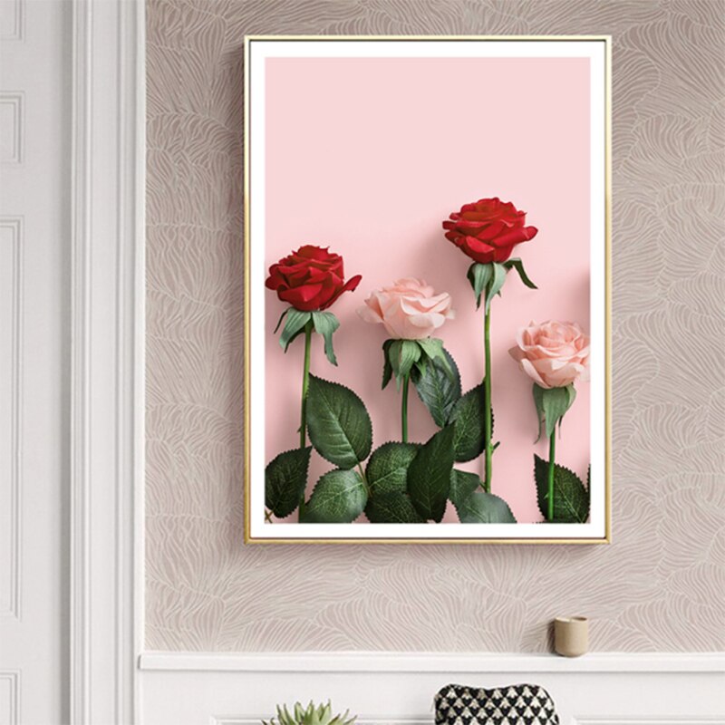 Modernes Rosenblumen-Wandbild – Nur gute Vibes!