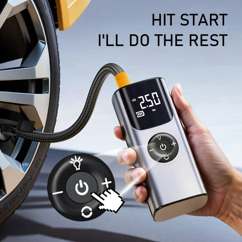 Brehn | Mini drahtloser automatischer Auto-Reifen-Luftkompressor-Pumpe