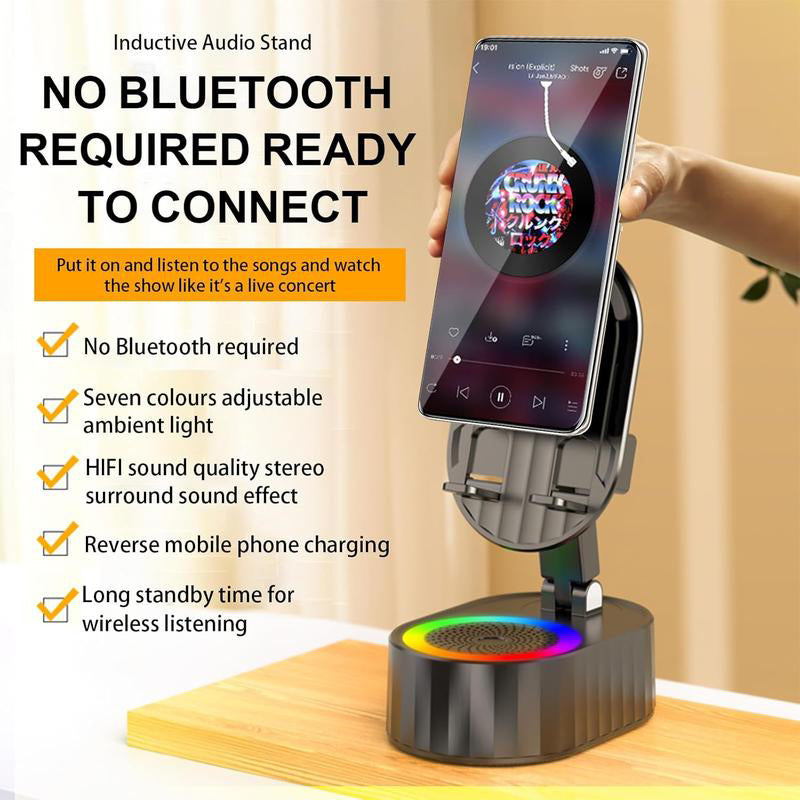 Brehn | Wireless Induktions-Audio Bluetooth Lautsprecher 5 in 1 Telefonhalter
