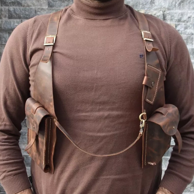 Mittelalterliche Steampunk-Retro-Schultertasche mit Schultergurt
