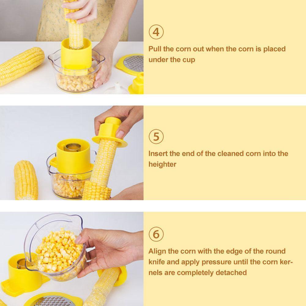 Cob Corn Stripper Mit Eingebautem Messbecher Und Reibe | Brehn