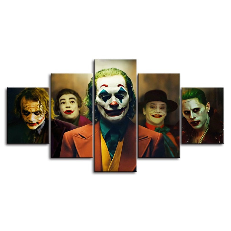 Joker Versionen - 5-teilige Leinwand Wandkunst Malerei