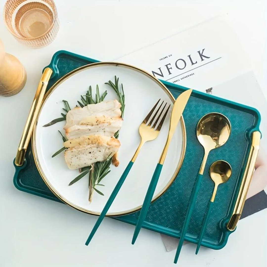 Brehn | Golden Cutlery Set Luxury – 24-teilig für stilvolles Essen Erlebnis