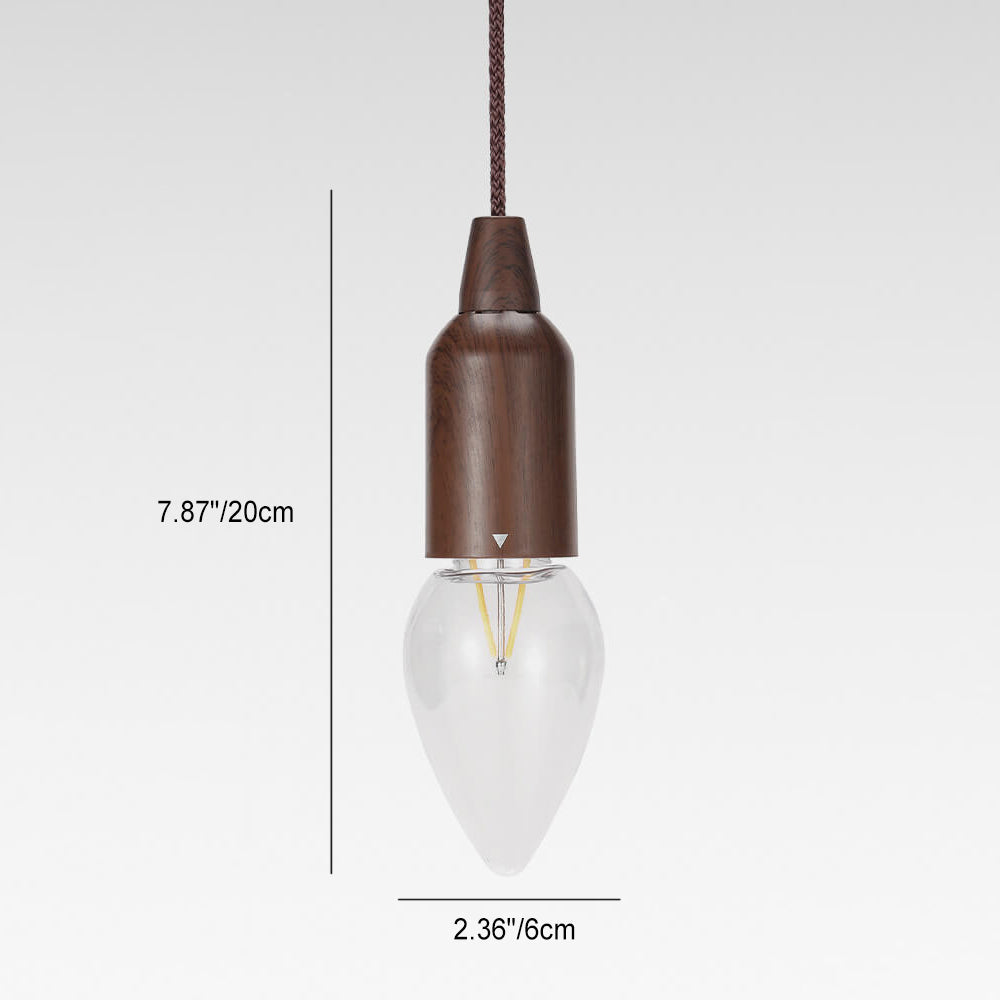 Retro Tragbare Wasserdichte Holz Runde Kegel Batterie USB 1-Licht Camping Außenlicht | Brehn