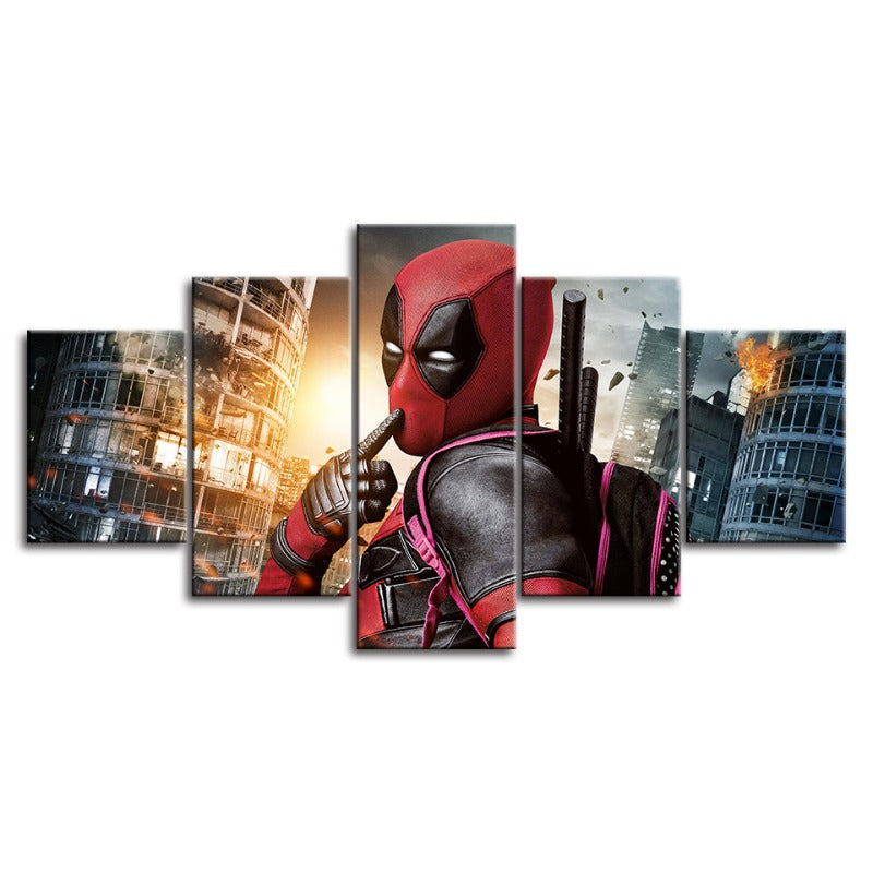 5 Stück Deadpool - Leinwand Wandkunst Malerei