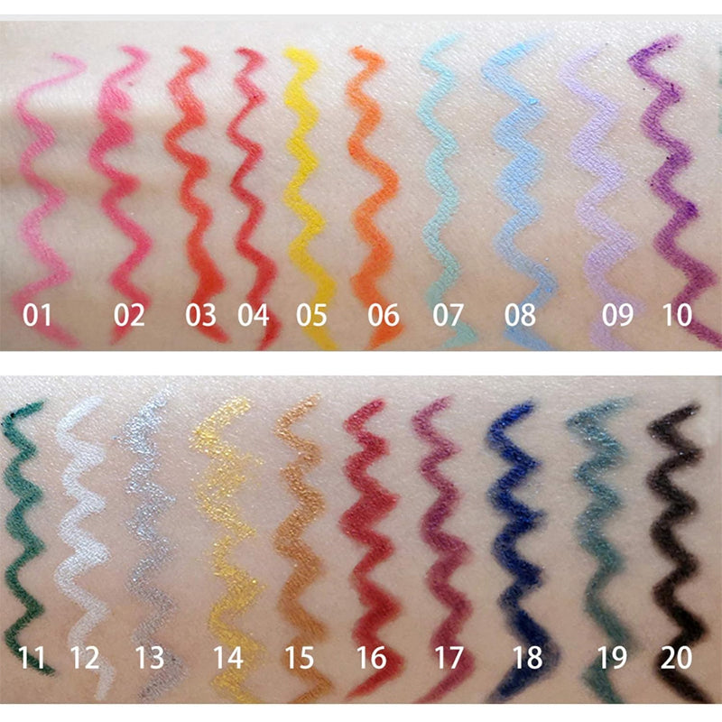 20 PCS Buntes Eyeliner Stift Set | Brehn