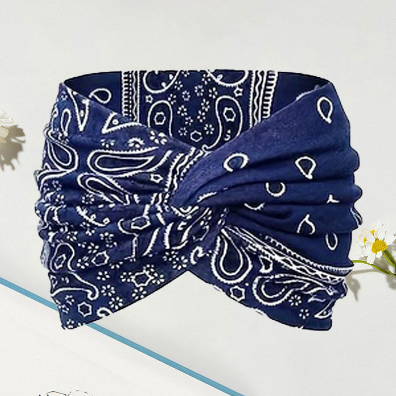 Brehn | Vintage-Stil Breites Batik-Haarband