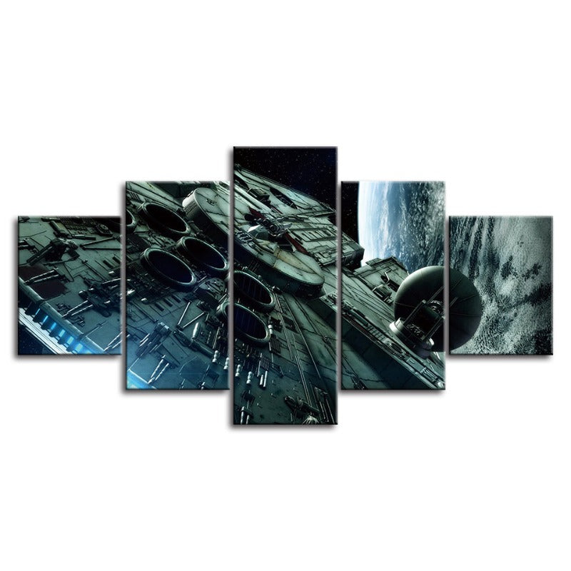 5 Stück Faszination Blick auf die Galaxie - Leinwand Wandkunst Gemälde