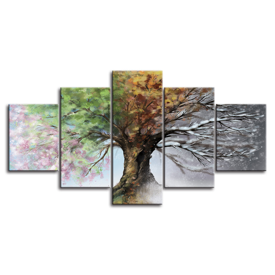 All Season Tree - Leinwand Wandkunst Gemälde