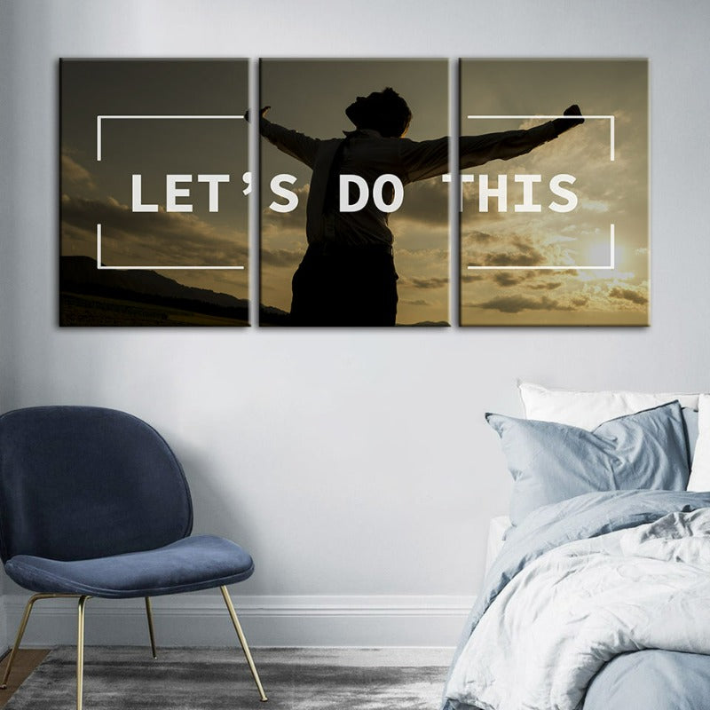 Let's Do This-Canvas Wandkunst Gemälde 3 Stück