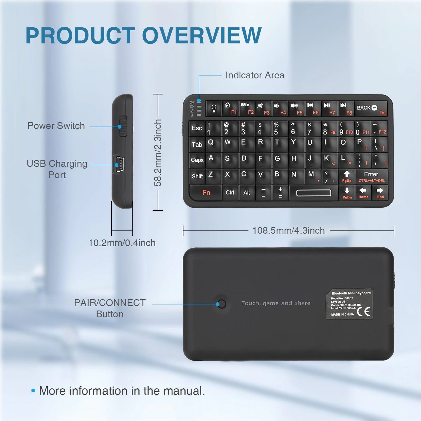 Brehn | 2in1 Kabelloses Freiheit Luft Tastatur