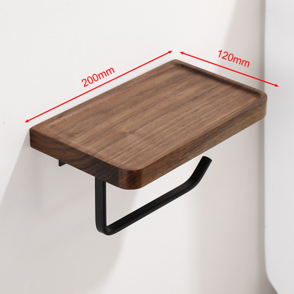 Brehn | Eleganter Wand-WC-Papierhalter - aus Walnuss und Edelstahl