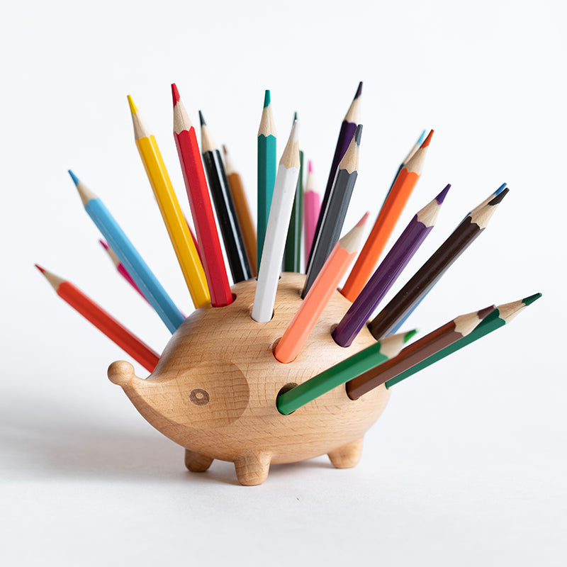 Brehn | Holz Kreativ Kleiner Igel Stiftehalter, Gutes Geschenk für Ihre Familie oder Freunde