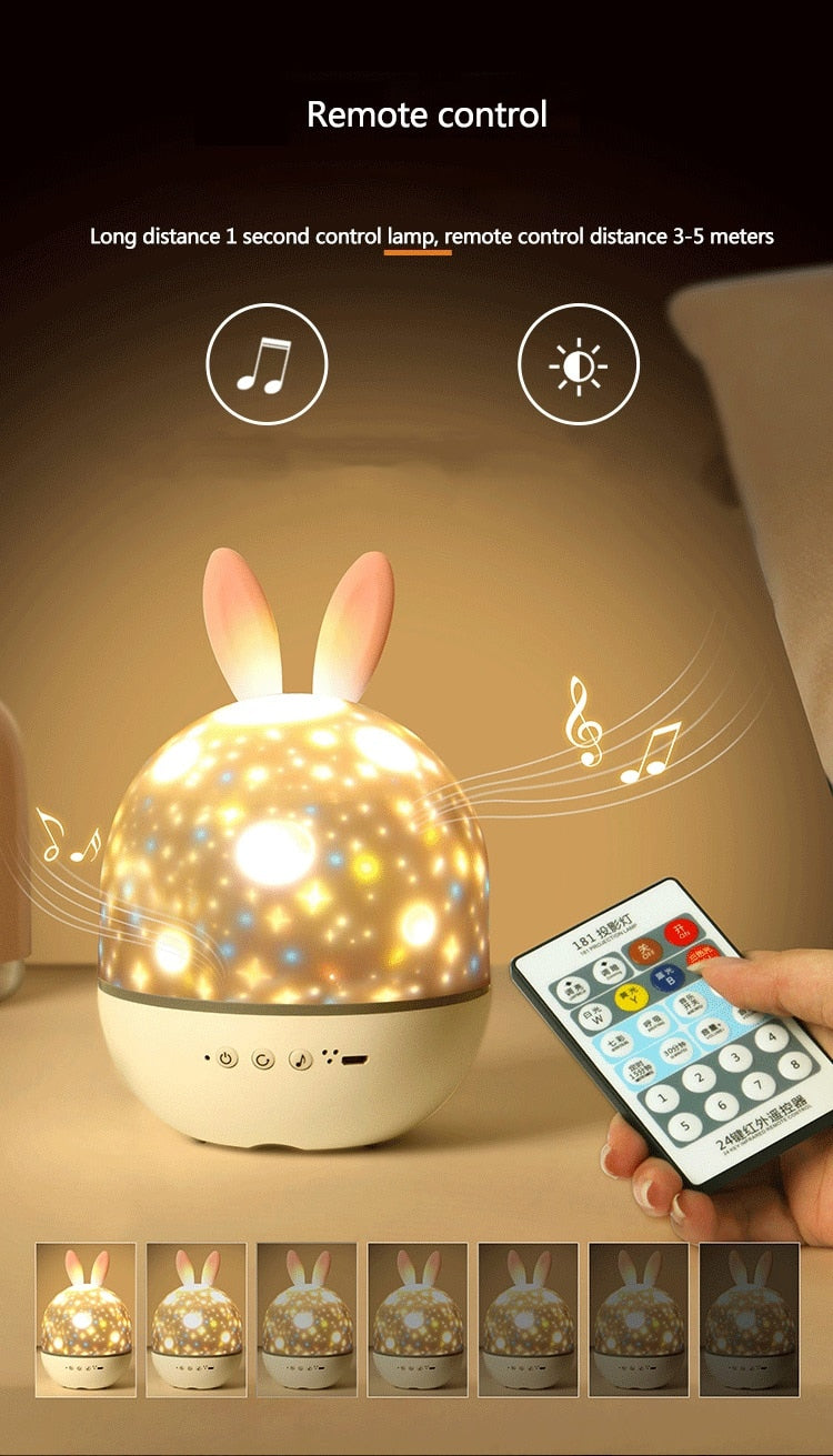 LED-Universum Sterne Bunny Projektor Nachtlicht | Brehn