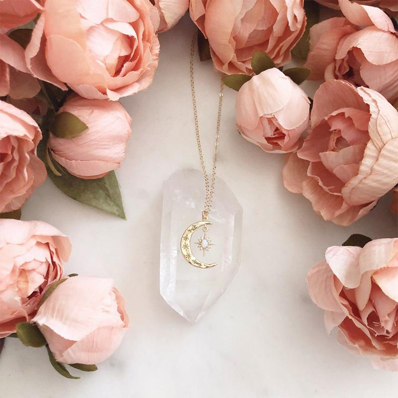 Moon & Sun Croissant Necklace | Brehn