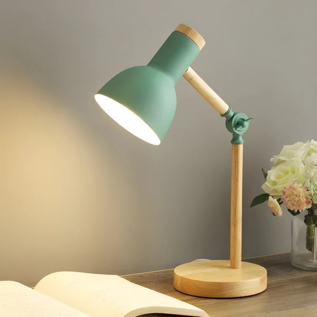 Brehn | Verstellbare Macaron LED Tischlampe aus Holz